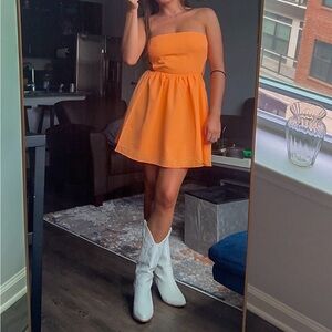 Beginning boutique Cora Orange tie back mini dress